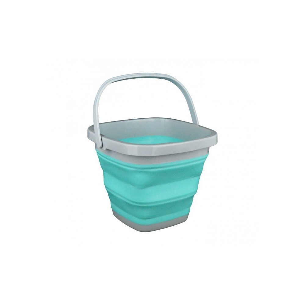 232392 Seau carré pliable en silicone - 5 Litres en plusieurs couleurs 