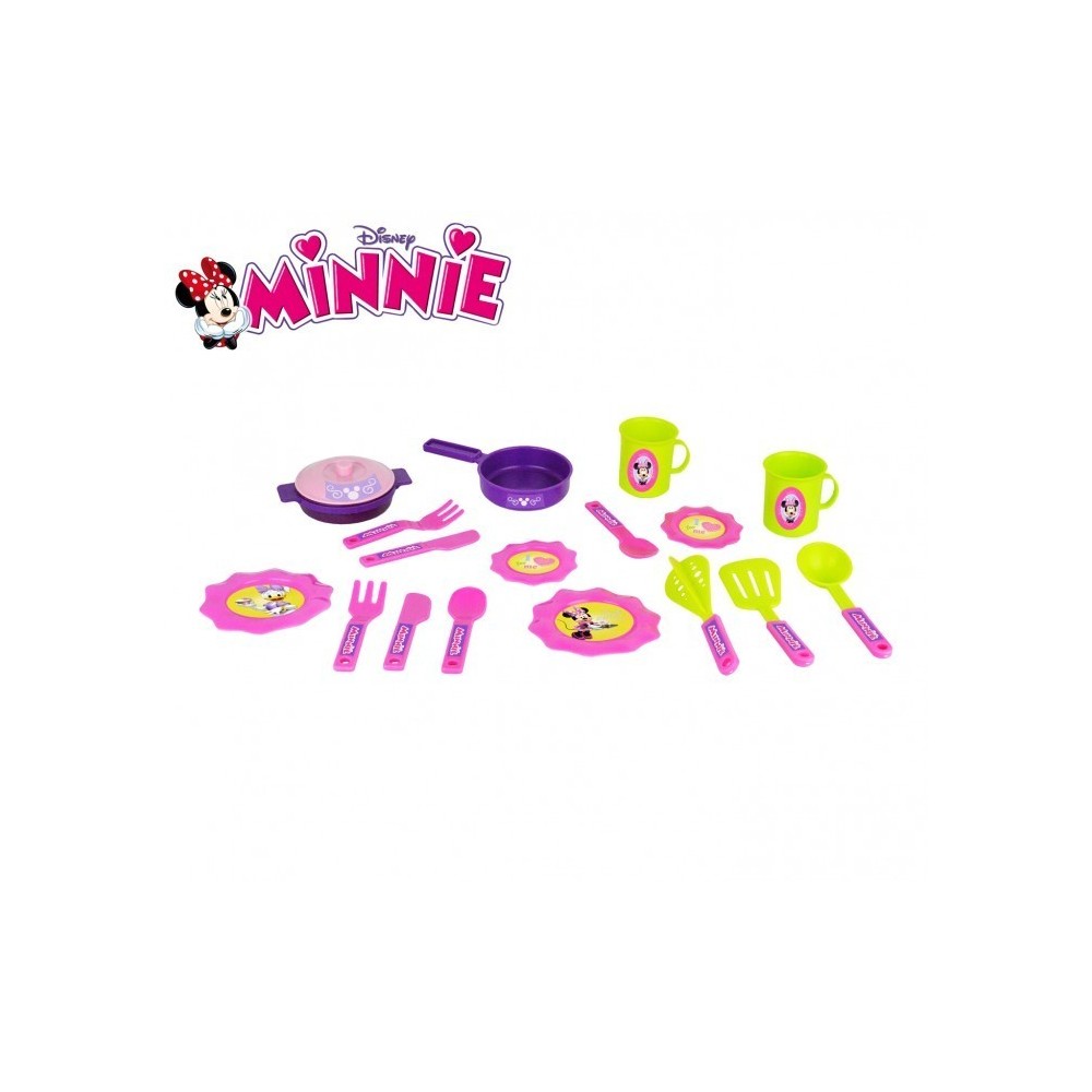 084144 Set de 18 accessoires de cuisine Minnie Disney vaisselle et casseroles 