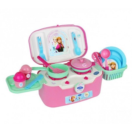 087039 Coffret cuisine pliable 2 en 1 La Reine des Neiges avec 18 accessoires  