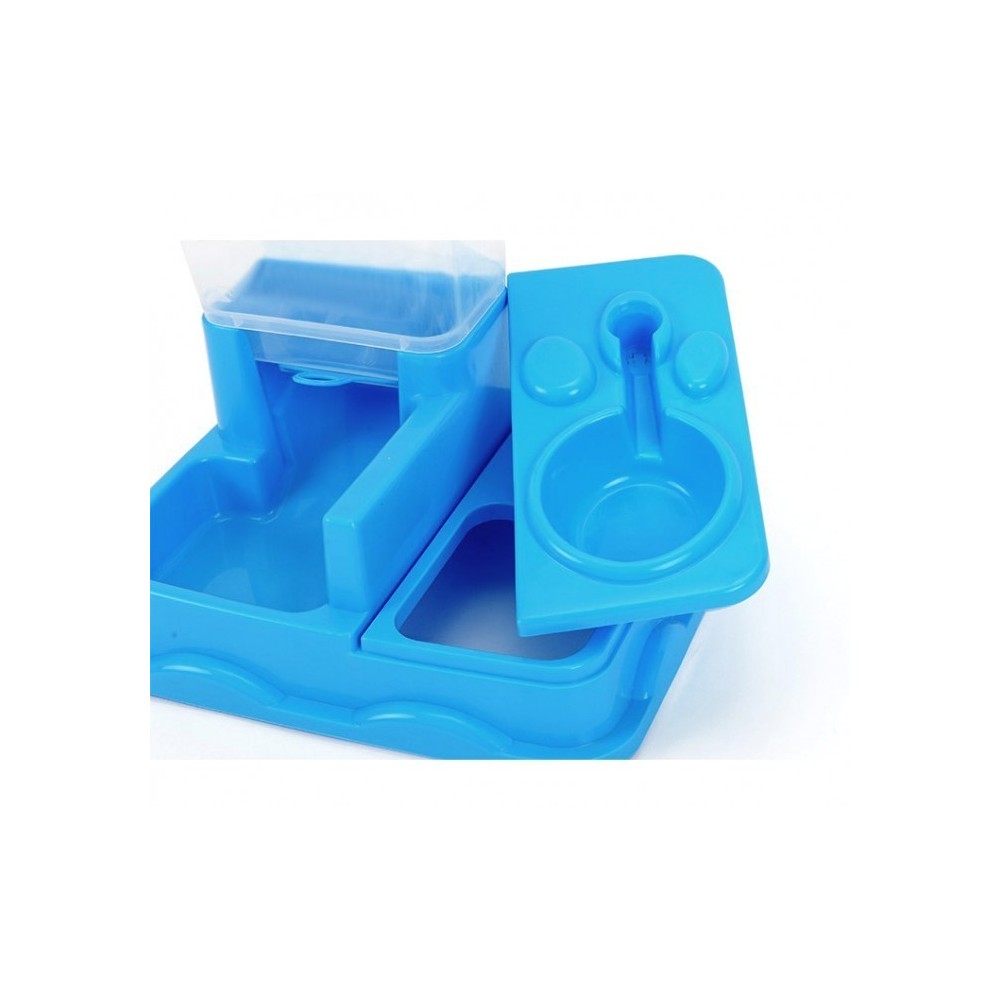 3028 Distributeur automatique de croquettes + eau avec double bol Chien et chat