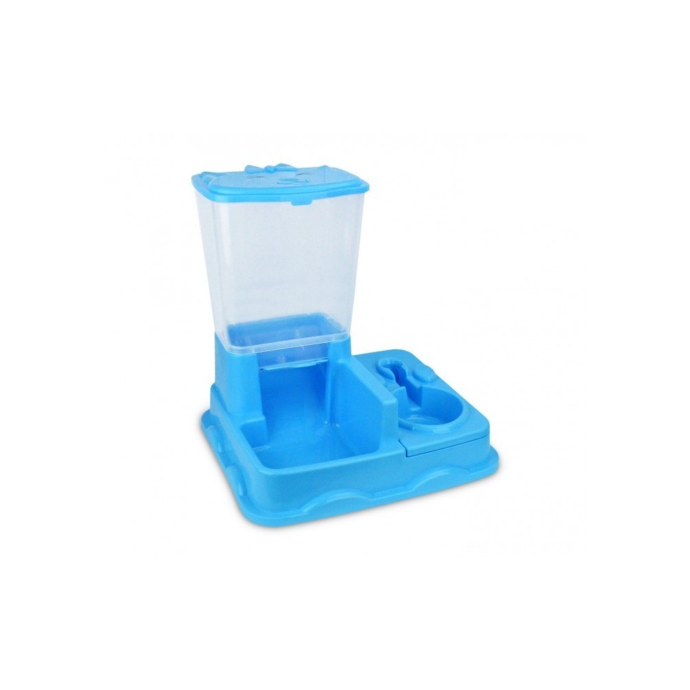 3028 Distributeur automatique de croquettes + eau avec double bol Chien et chat