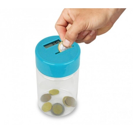 54672 tirelire compteur avec écran LCD en plastique transparent 3 couleurs