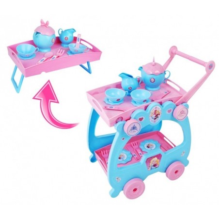 087107 Service de thé La Reine Des Neige 2 en 1 avec panier et plateau amovible