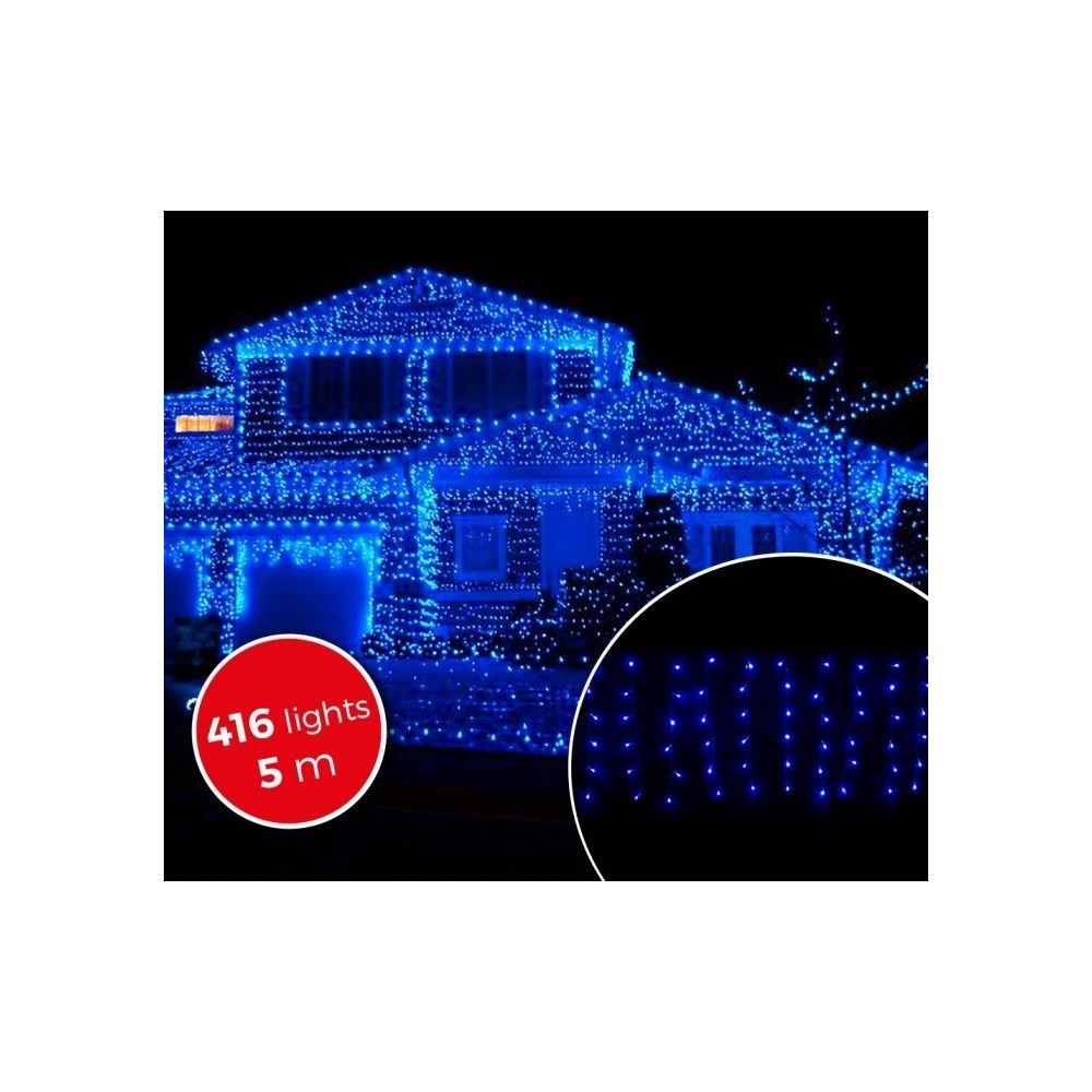 031410 Rideau de lumières de Noël d'extérieur 5mt 416 lumières bleues