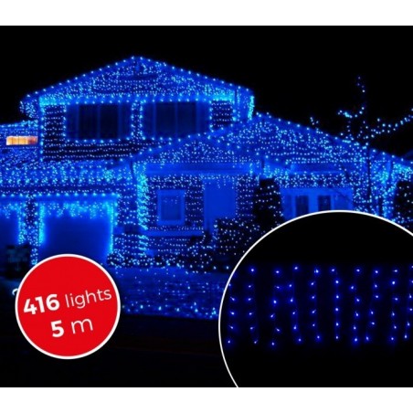 031410 Rideau de lumières de Noël d'extérieur 5mt 416 lumières bleues