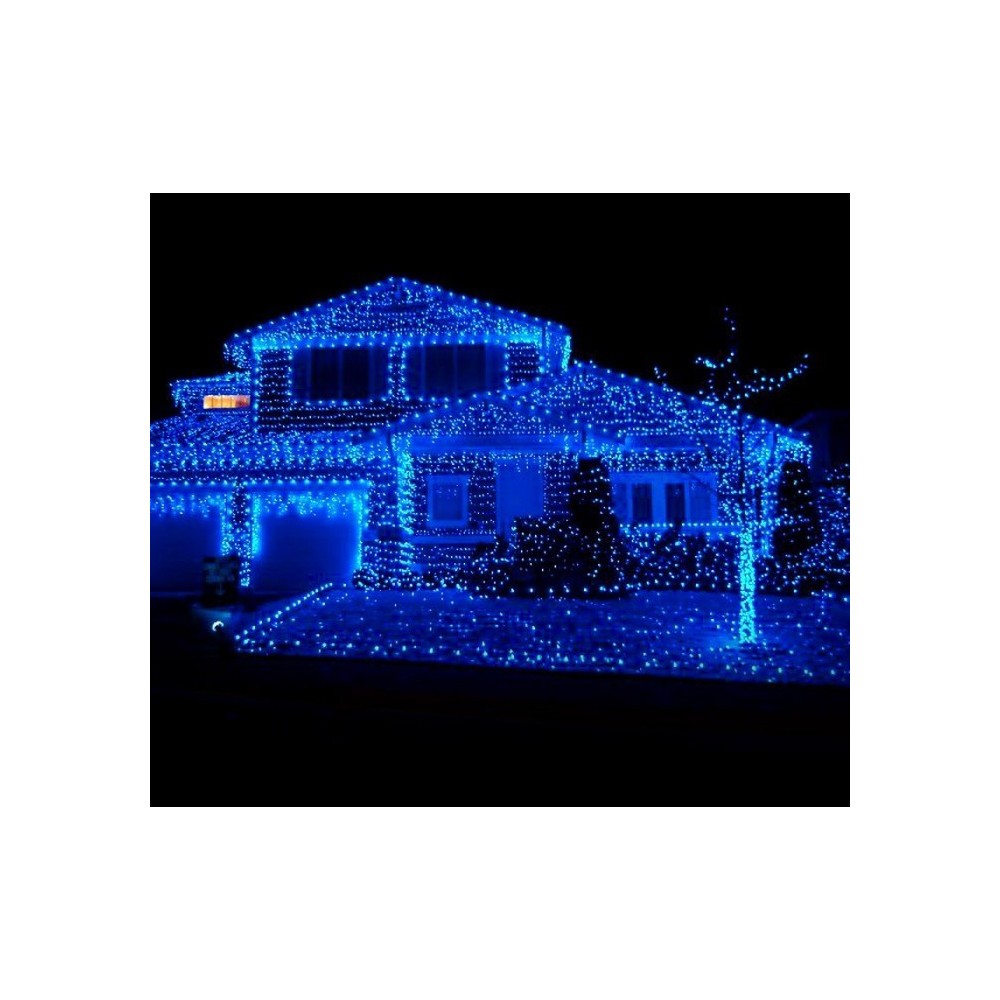 031410 Rideau de lumières de Noël d'extérieur 5mt 416 lumières bleues