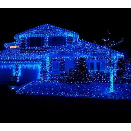 031410 Rideau de lumières de Noël d'extérieur 5mt 416 lumières bleues