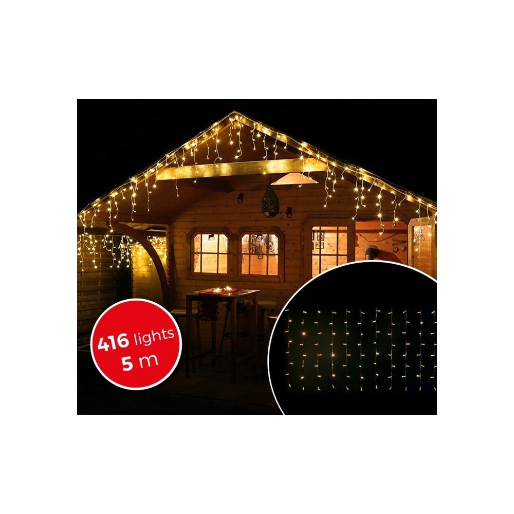 03197 Rideau de lumières de Noël d'extérieur 5mt 416 lumières blanches 