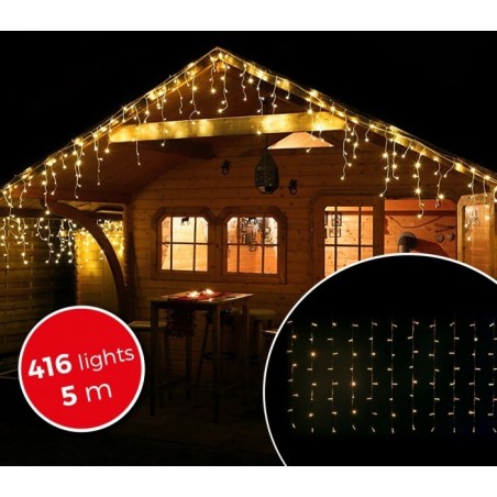 03197 Rideau de lumières de Noël d'extérieur 5mt 416 lumières blanches 