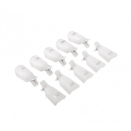 3422 Kit de 10 clips pour enlever gels et semipermanentes des ongles nail-art