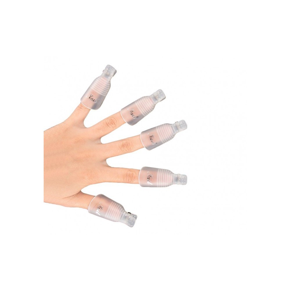 3422 Kit de 10 clips pour enlever gels et semipermanentes des ongles nail-art