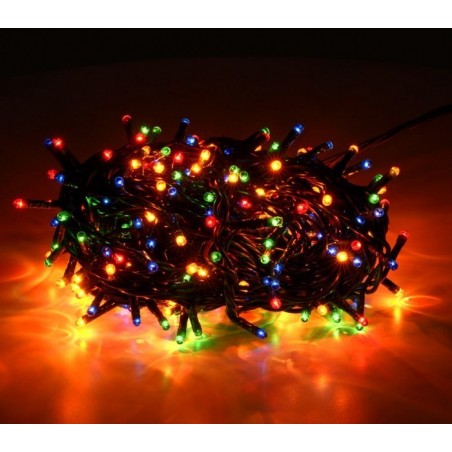 Lumières de Noël MULTICOLORES 300 ampoules avec 8 effets et câble vert