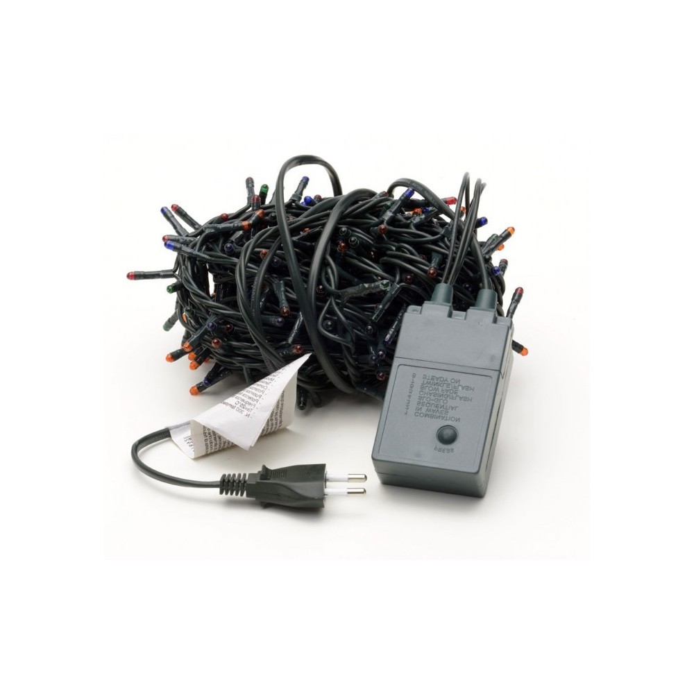 Lumières de Noël MULTICOLORES 300 ampoules avec 8 effets et câble vert