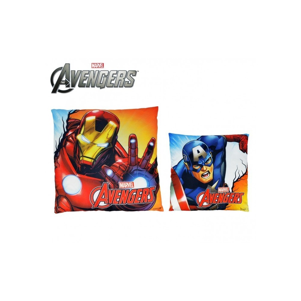 MV92345 Coussin décoratif carré 40x40 cm IRON MAN et CAPTAIN AMERICA Marvel