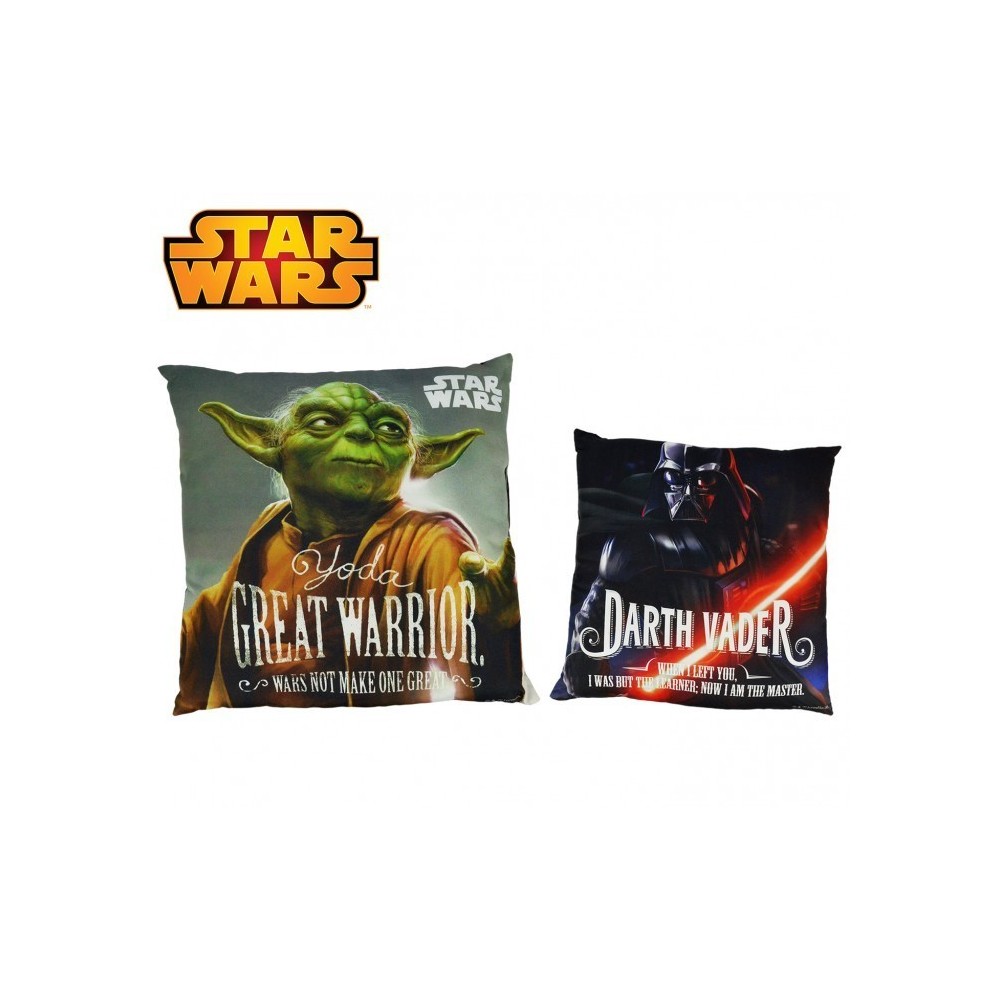 SW92244 Oreiller doux Star Wars 40x40 cm Double image Dark Vador - Yoda