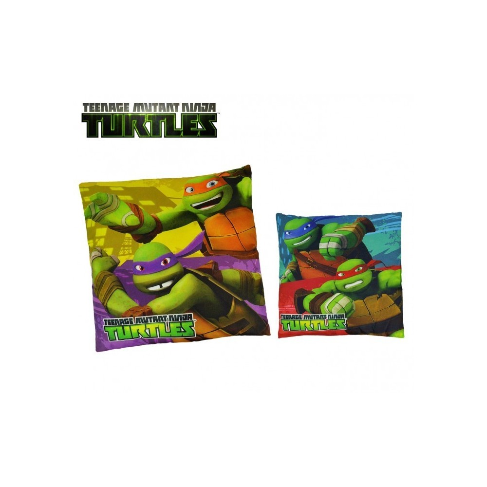 TN16005 Oreiller carré doux et joyeux TEENAGE Ninja Turtles 40x40 cm