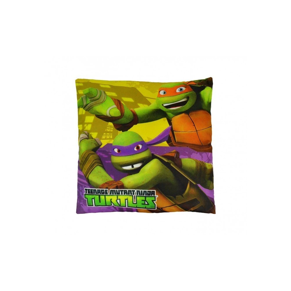 TN16005 Oreiller carré doux et joyeux TEENAGE Ninja Turtles 40x40 cm