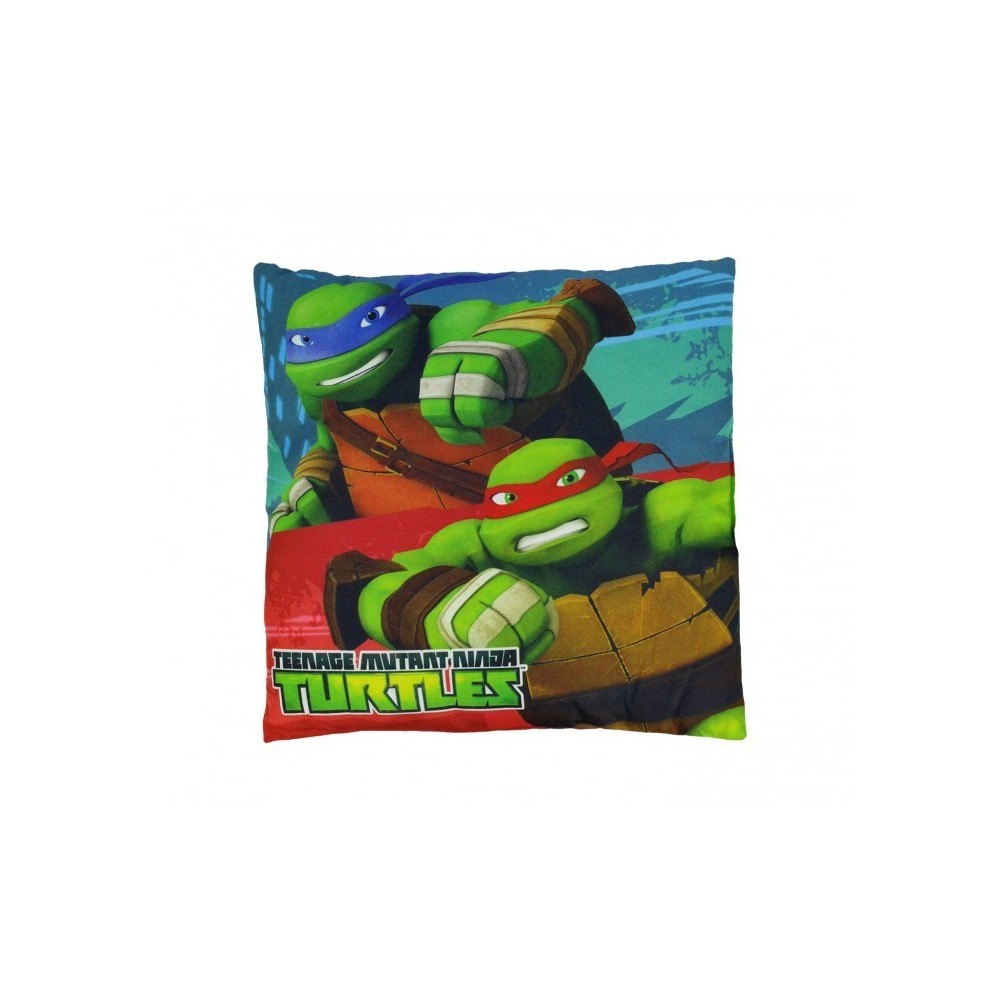 TN16005 Oreiller carré doux et joyeux TEENAGE Ninja Turtles 40x40 cm