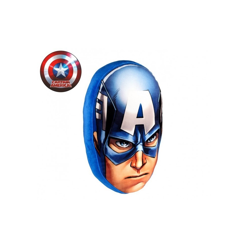 826759 Oreiller 3D super doux Visage de CAPTAIN AMERICA 40 x 30 cm