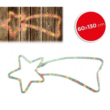 757235 Etoile filante de Noël lumières MULTICOLORES cadre en métal 130 X 60 cm