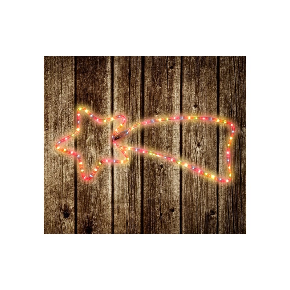 757235 Etoile filante de Noël lumières MULTICOLORES cadre en métal 130 X 60 cm