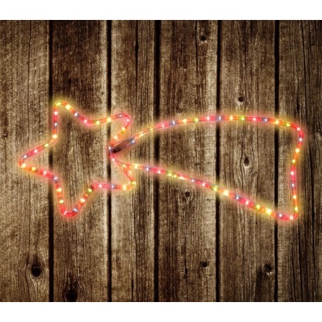 757235 Etoile filante de Noël lumières MULTICOLORES cadre en métal 130 X 60 cm