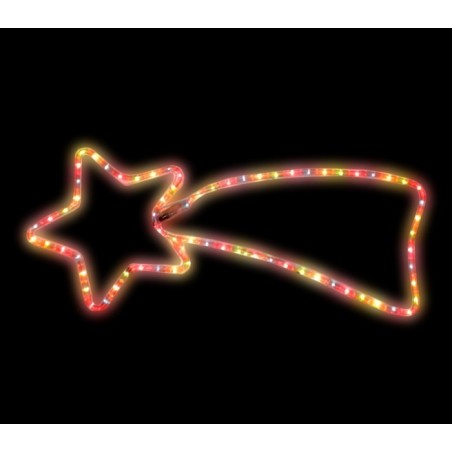 757235 Etoile filante de Noël lumières MULTICOLORES cadre en métal 130 X 60 cm