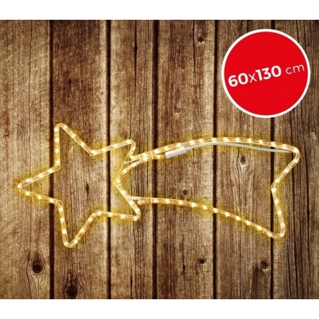 757228 Etoile filante de Noël lumière chaude cadre en métal 130 X 60 cm