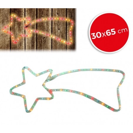 757198 Etoile filante de Noël lumières MULTICOLORES cadre en métal 65 x 30 cm