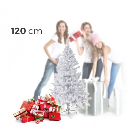 294129 Sapin de Noël artificiel NOEL BLANC haut de 120 cm Blanc 120 branches