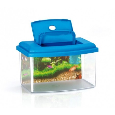 10635 Aquarium rectangulaire en plastique rigide 3 L avec couvercle 22x16x14 cm