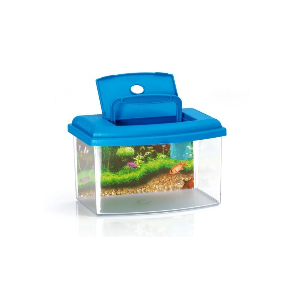 10636 Aquarium rectangulaire en plastique rigide 5,5L avec couvercle 28x20x17 cm