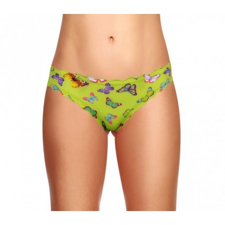 9956 Pack de 12 culottes brésiliennes drapées avec des papillons en 4 couleurs