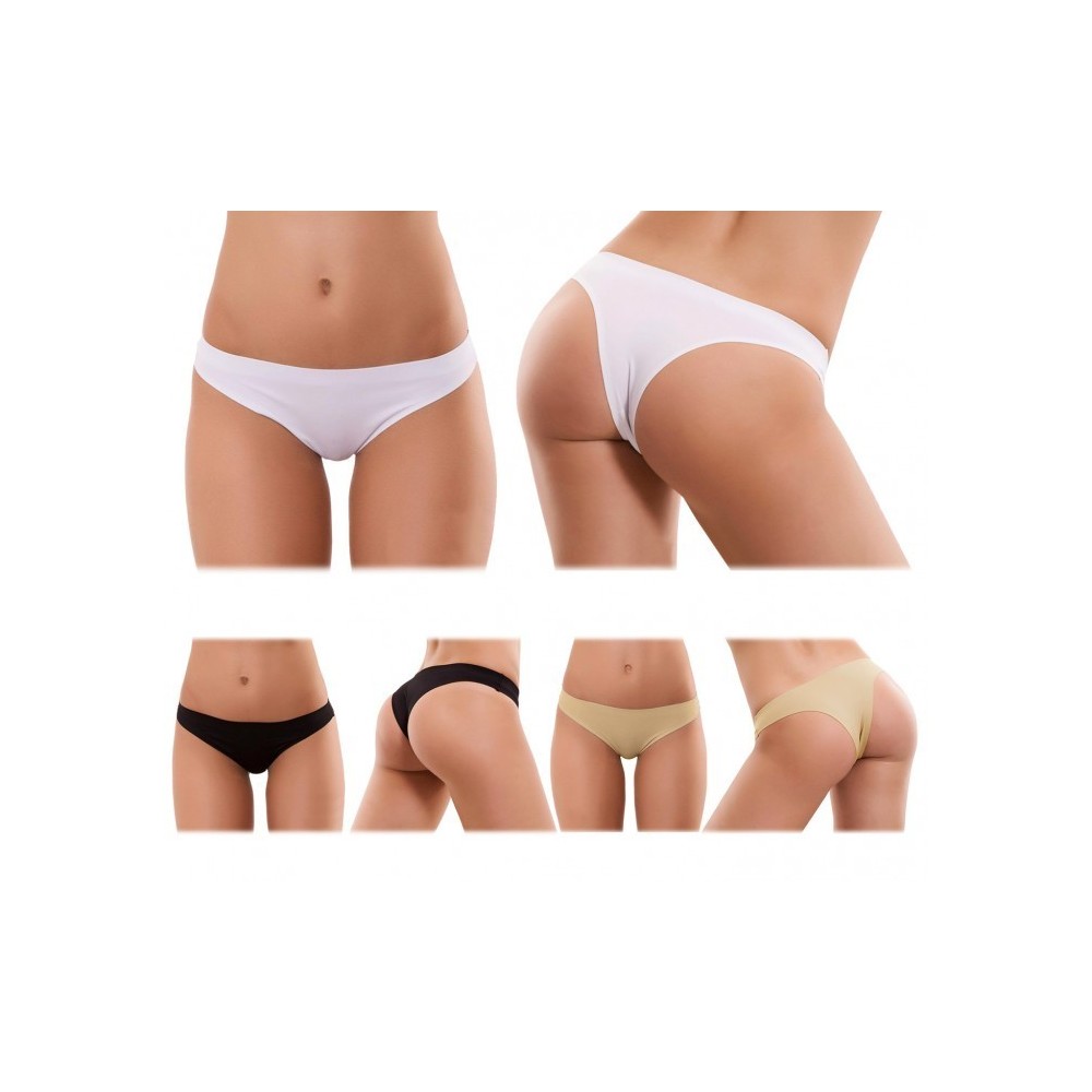 F6247 Pack de 6 culotes brésiliennes en coton BASIC confortables et pratiques