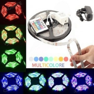 Guirlande multicolore lumières LED 5m - 300 72W RGB LED multicolore