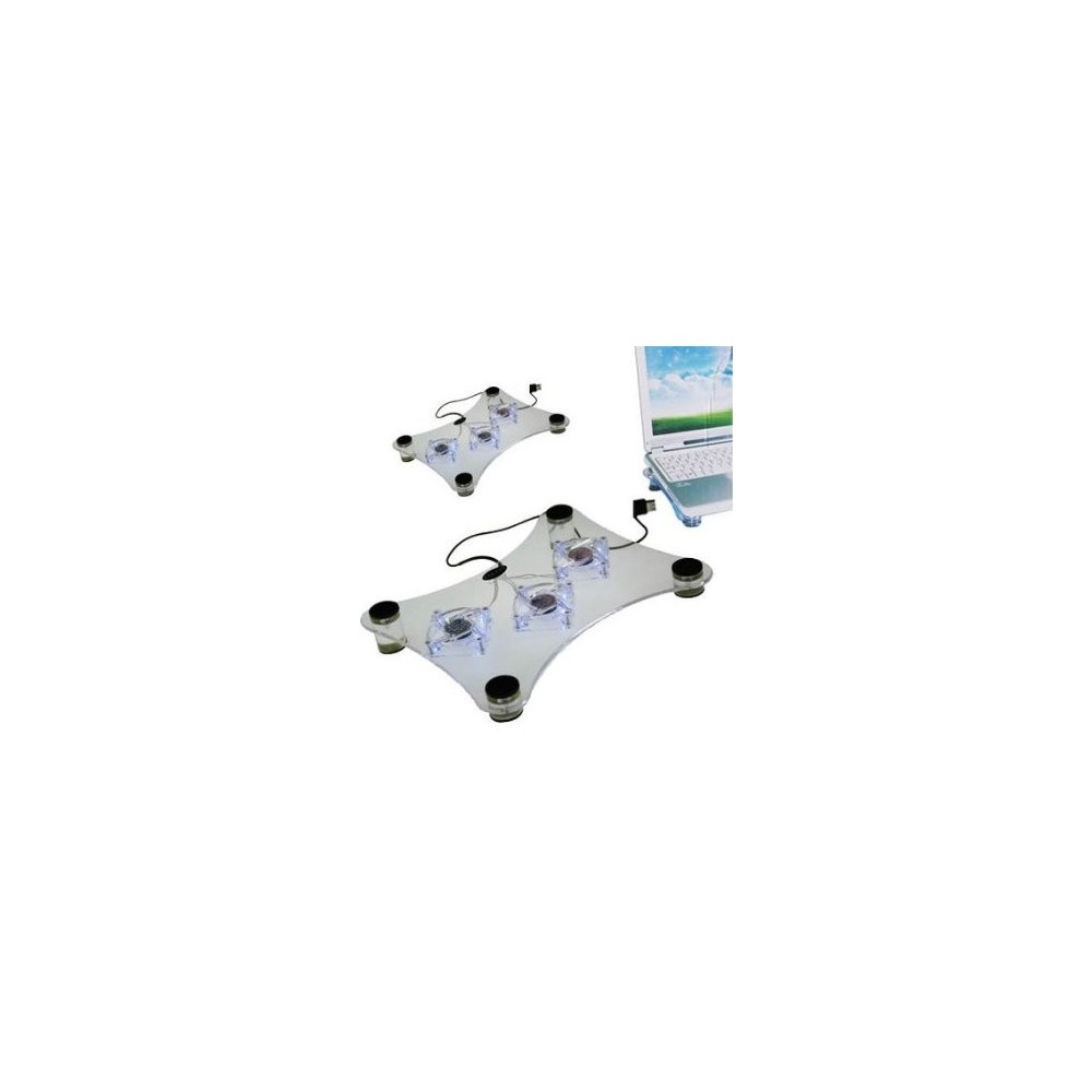 Support ordinateur portable avec 3 ventilateurs transparents usb