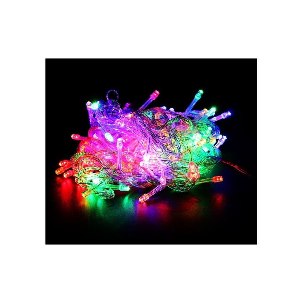 499678 Guirlande MULTICOLORES 240 LED 8 jeux de lumière câble transparent 11,56m