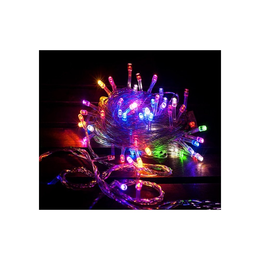 499678 Guirlande MULTICOLORES 240 LED 8 jeux de lumière câble transparent 11,56m