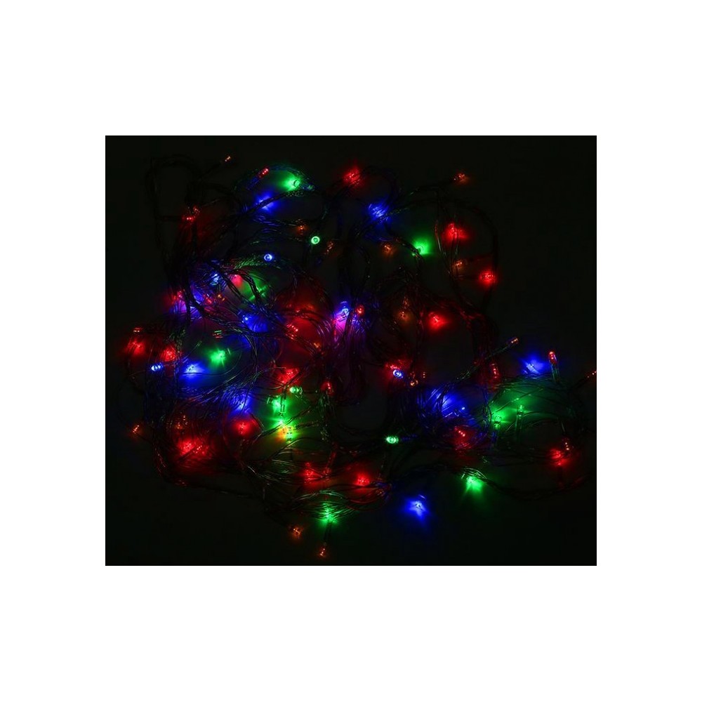 499678 Guirlande MULTICOLORES 240 LED 8 jeux de lumière câble transparent 11,56m