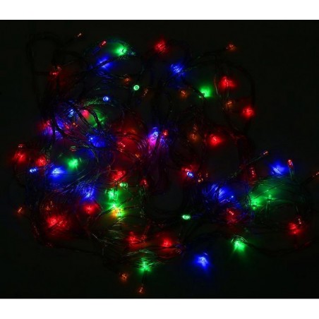 499678 Guirlande MULTICOLORES 240 LED 8 jeux de lumière câble transparent 11,56m