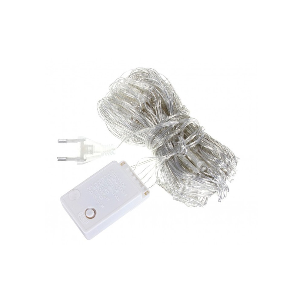 499678 Guirlande MULTICOLORES 240 LED 8 jeux de lumière câble transparent 11,56m