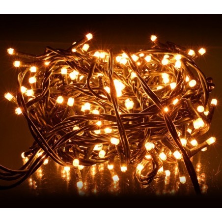 013539 Guirlande Noël 240 ampoules BLANCHES 8 jeux de lumières fil vert 11,56 m