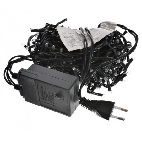 013539 Guirlande Noël 240 ampoules BLANCHES 8 jeux de lumières fil vert 11,56 m