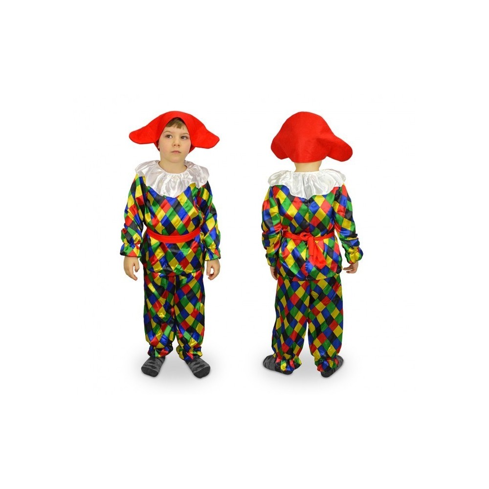 537349 Costume de Carnaval déguisement d’Arlequin enfant de 3 à 12 ans