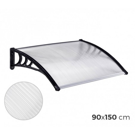 076214 Auvent d'extérieur en polycarbonate 90 x 150 cm toit modulaire
