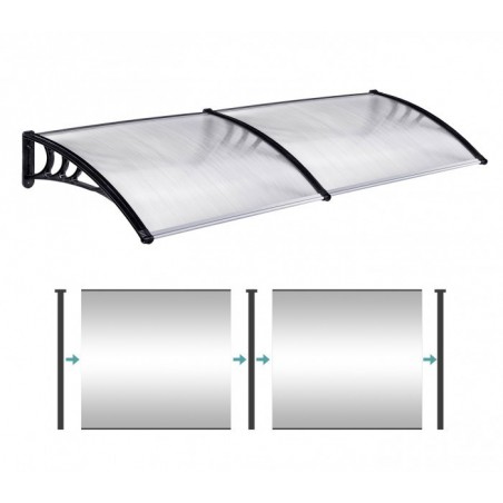 809904 Auvent d'extérieur en polycarbonate 80 x 120 cm toit modulaire