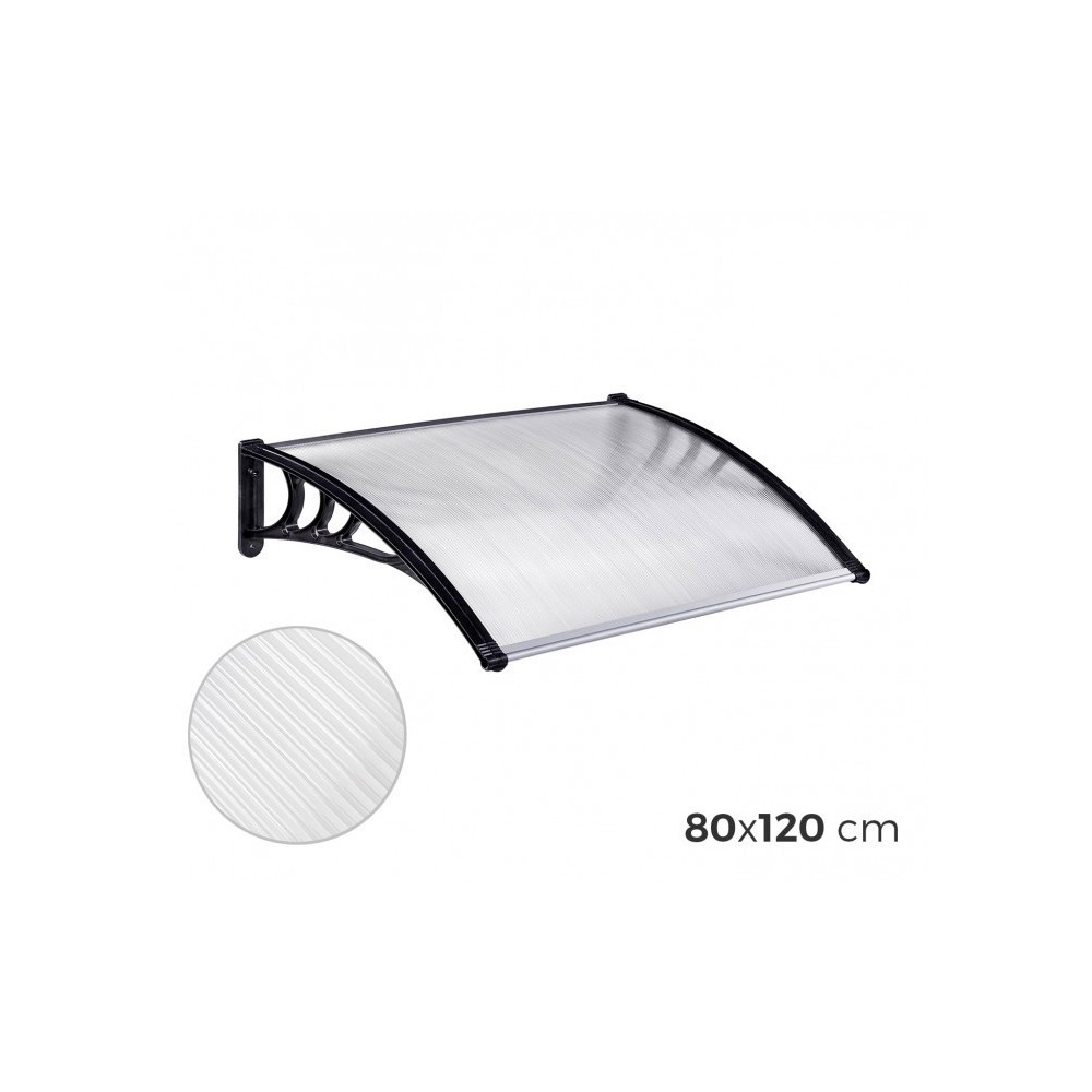 809904 Auvent d'extérieur en polycarbonate 80 x 120 cm toit modulaire