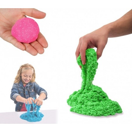 100491 Sable cinétique à modeler avec des moules Playset de PATISSERIE 300 gr