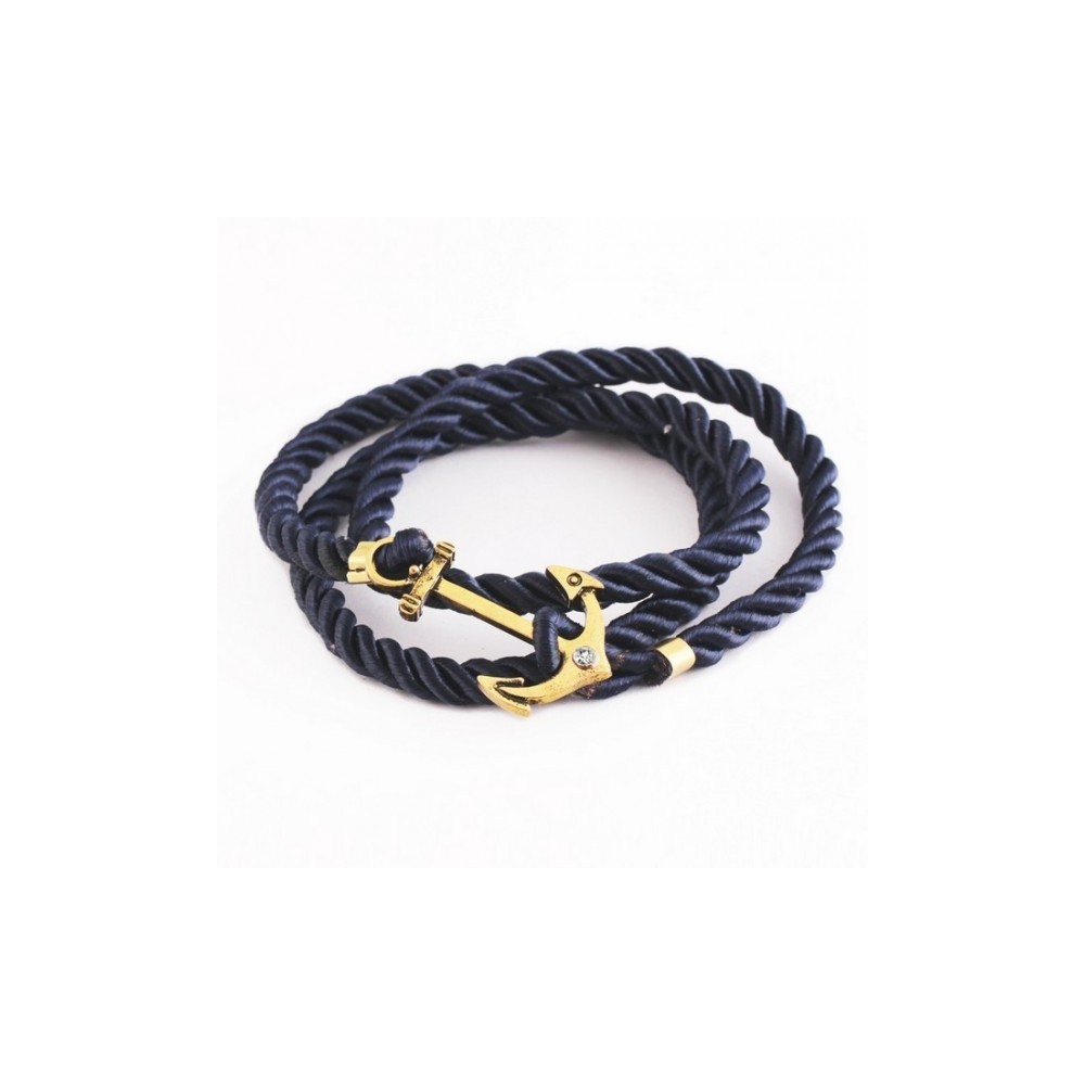 Bracelet Charm avec des paillettes corde nautique ancre bijoux unisexe