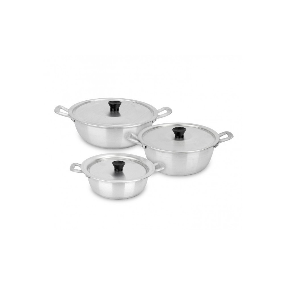 001683 Trio de casseroles 18-20-22 cm NAPOLEON en aluminium avec couvercles